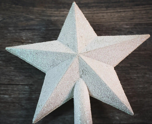 Estrella Navidad 15cm Blanca Brillante Brillo