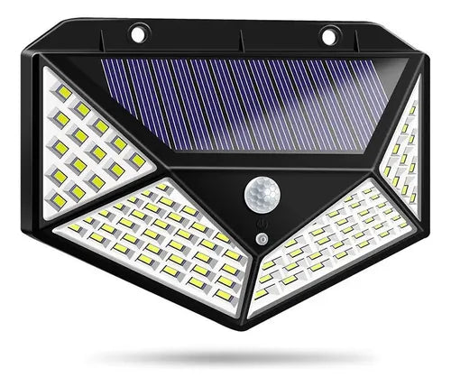 Reflector Panel Solar 100 Led Apique Sens Movimiento Set X 4 Negro Blanco Frío
