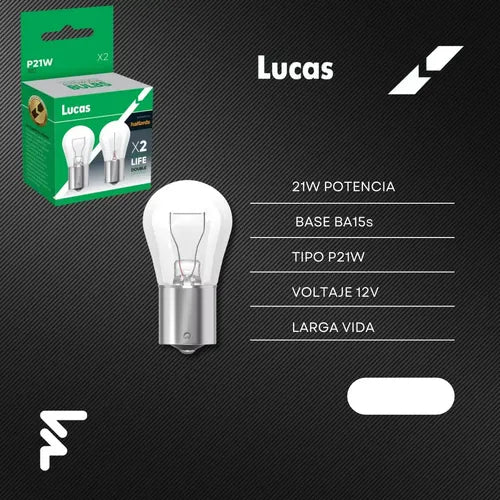 Caja X 10 Lampara Auto Miniatura P21w 12v 21w Halogena Lucas