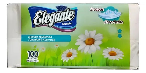 Pañuelos Triple Hoja Descartables Absorbentes Elegante X100u