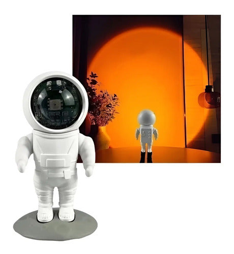 Lampara Astronauta Atardecer Luz Recargable Táctil Blanco