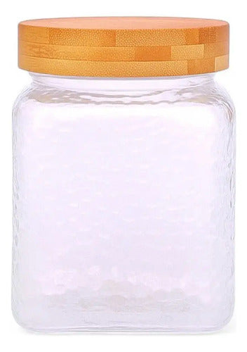 Frasco Vidrio Organizador Cocina Tapa Bambú Hermética 1300ml Bambú