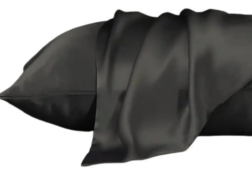 Funda Almohada Viento Textill 50x70 Saten Negro