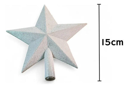 Estrella Navidad 15cm Blanca Brillante Brillo