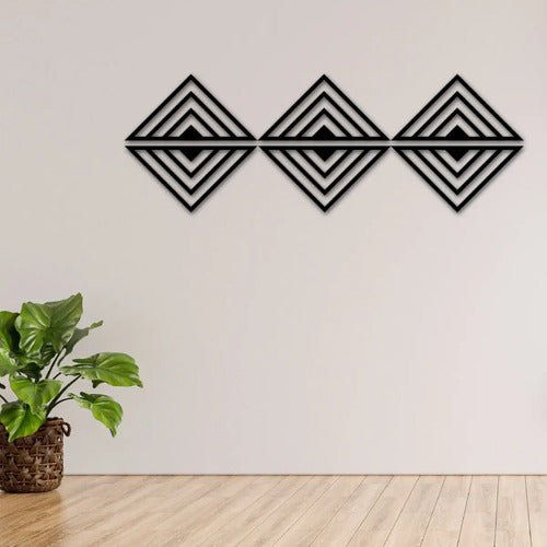 Cuadro Madera Calado 6 Triangulos Moderno Living Decorativo