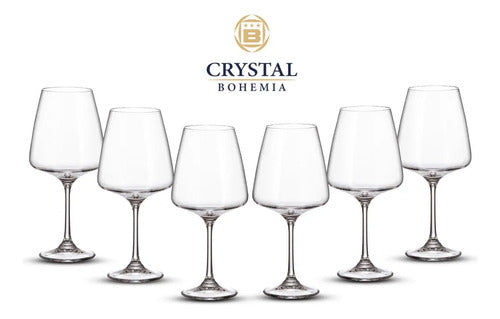 Copas Vino Crystal Bohemia Corvus Degustación 570ml Set X 6