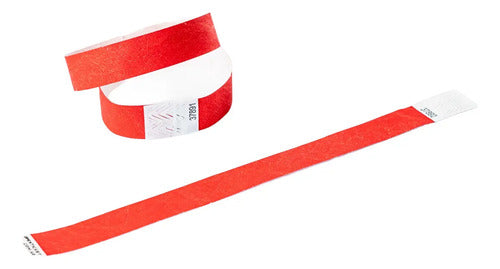 Pulseras Tyvek Open Ticket 100u Rojo