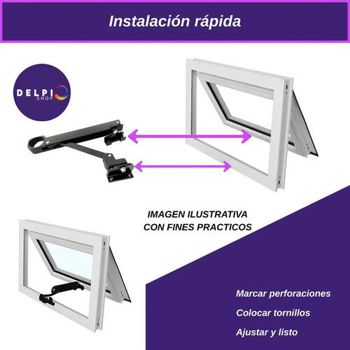 Brazo de Empuje Bronzen para Ventana Proyectante 16cm Modena Negro · 20722 · foto 08