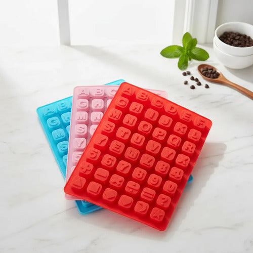 Molde Letras Silicona Abecedario Números Bombones Chocolate