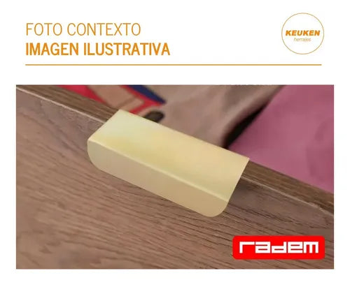 Manija Oval Radem 10cm Acero Dorado Mate Puertas Cajones Muebles Dorado Oscuro