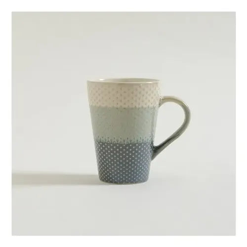 Jarro Mug Tramado Degradé Aquamarine 440ml Cerámica Color Beige