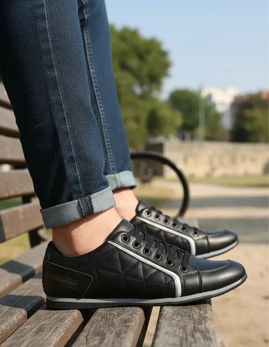 Zapatilla Narrow Cuero Vacuno Hombre Urbana Talle 39 Negro
