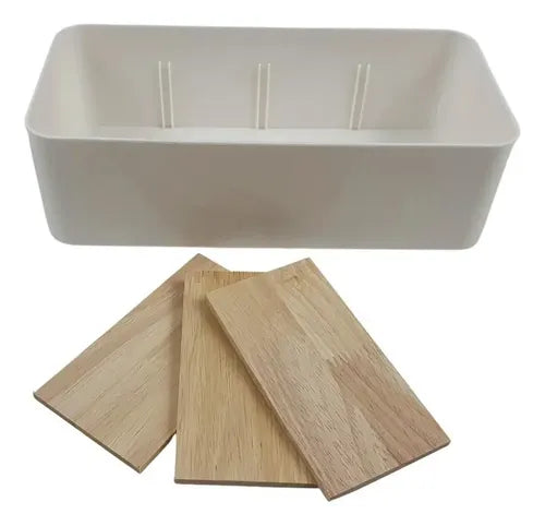 Organizador Multiuso Blanco 4 Divisiones Madera Casa Oficina