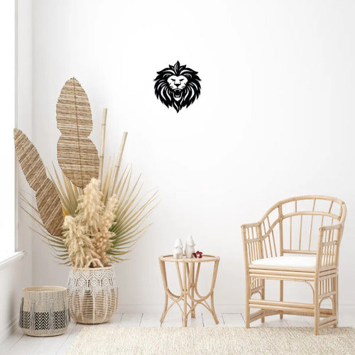 Cuadro Decorativo León Calado Negro 30x30 Cm Negro