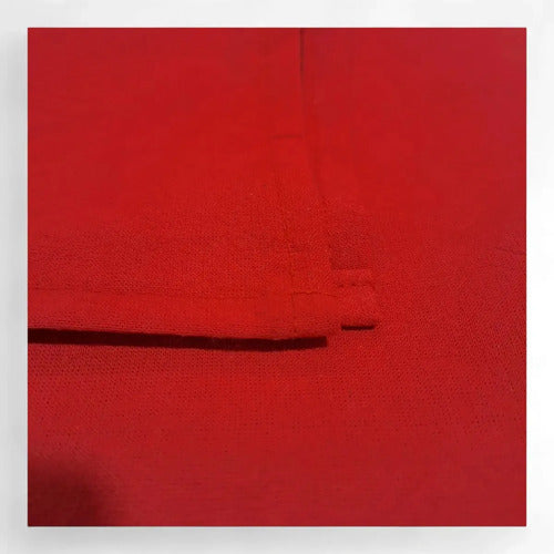 Mantel Rectangular 145 X 145 Cm Tusor Vintage Rojo