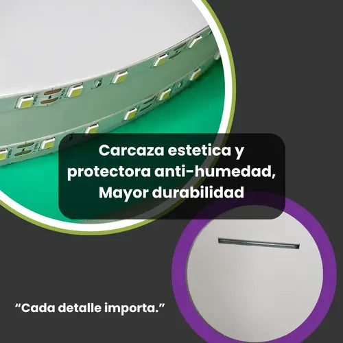 Espejo Con Luz Led Redondo 60cm Decorativo Pared Baño Sala