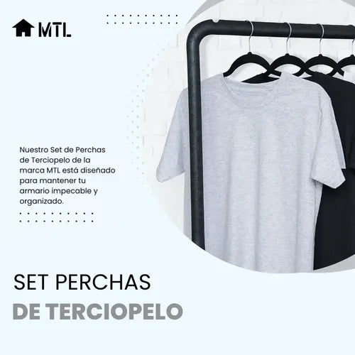 Set de Perchas de Terciopelo MTL X50 Negro · 4790 · foto 10