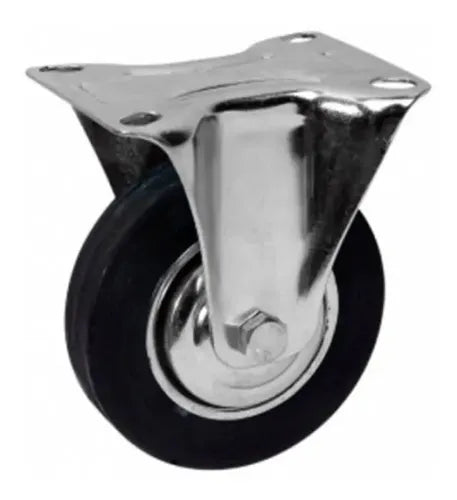 Rueda De Goma Base Fija 5 Pulgadas 100 Kg Kushiro