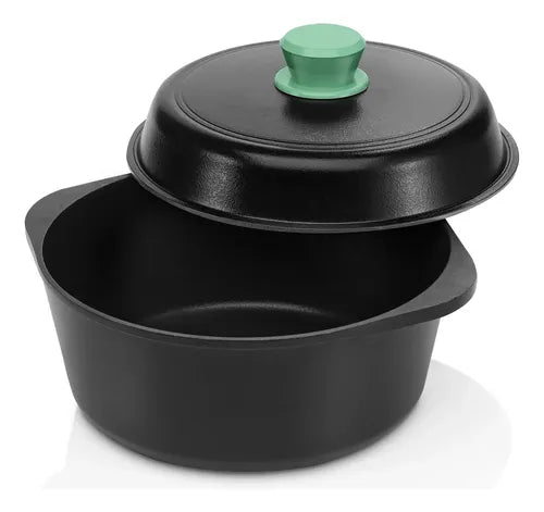 Cacerola De Aluminio Fundido 24cm Con Recubrimiento Antiadherente Sin Pfoa - Tio Tito Color Verde Esmeralda 4 Litros