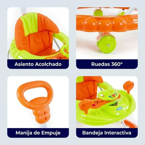 Andador Bebé Priori BW6078 con Luces, Música y Manija Naranja · 18294 · foto 02