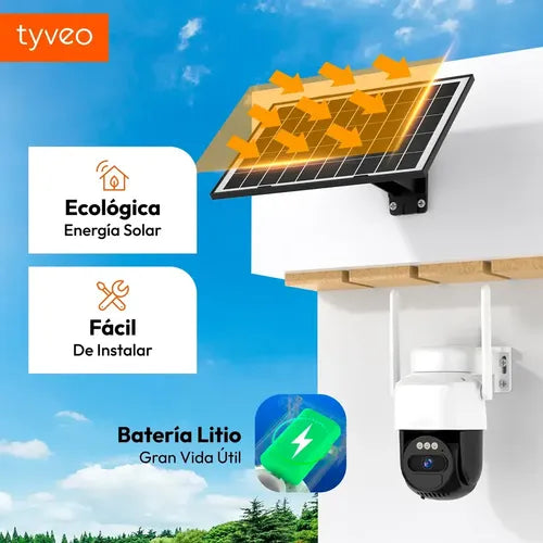 Cámara de Seguridad Domo 360 HD 3MP WiFi Panel Solar App Tuya Blanca · 16208 · foto 06