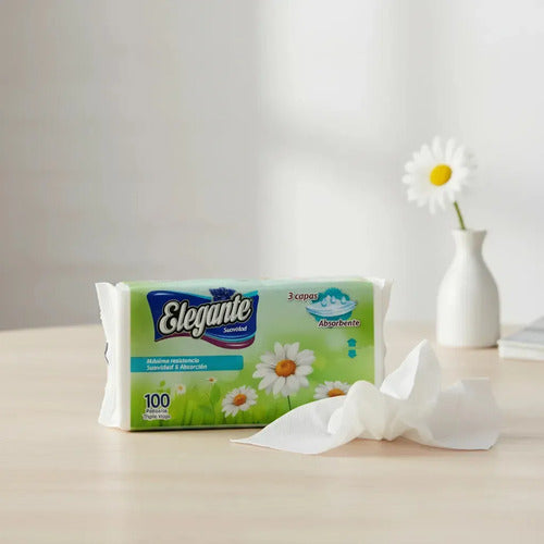 Pañuelos Triple Hoja Descartables Absorbentes Elegante X100u
