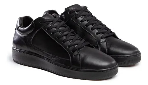 Zapatillas Hombre Cuero Vacuno Negro. Bremen Talle 41 Negro