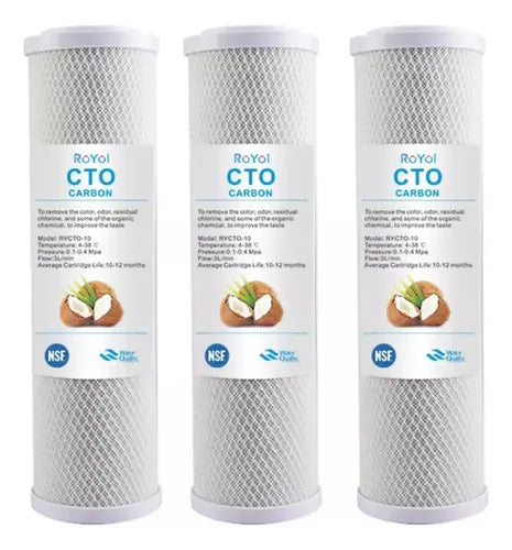 Filtro Carbón Activado En Bloq 10 -respuesto Filtro De Agua Color Blanco
