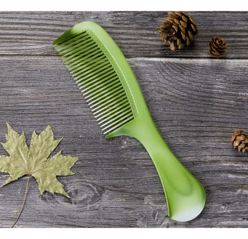Peine Plástico Con Mango Desenreredante Ideal Rizos Verde Claro