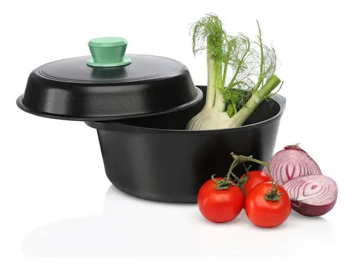Cacerola De Aluminio Fundido 24cm Con Recubrimiento Antiadherente Sin Pfoa - Tio Tito Color Verde Esmeralda 4 Litros