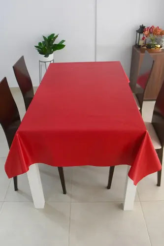 Mantel De Ecocuero Rectangular 2.50x1.40mts Rojo