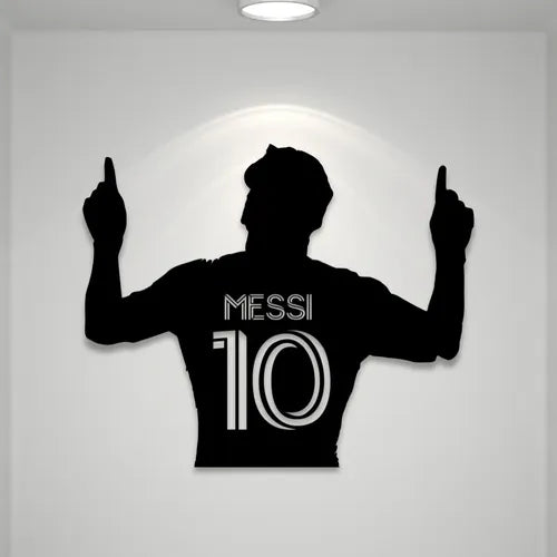 Cuadro Calado Lionel Messi Laser Madera Mdf Futbol