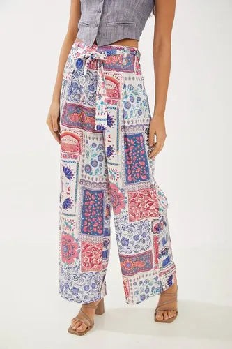 Palazzo Estampado Con Lazo Rimmel Beige Estampado M