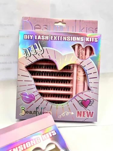 Kit Extensiones De Pestañas Cluster Pegamento Pinza Tiktok
