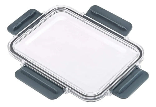 Contenedor Organizador Tapa Hermetica Acrilico Color Gris Gris