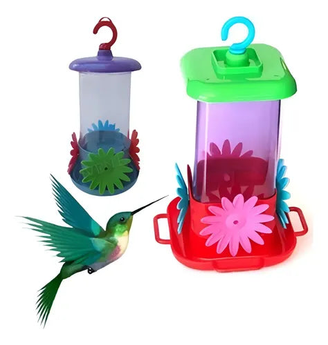 Bebedero Para Colibri Picaflor 4 Flores X2 U Trasparente