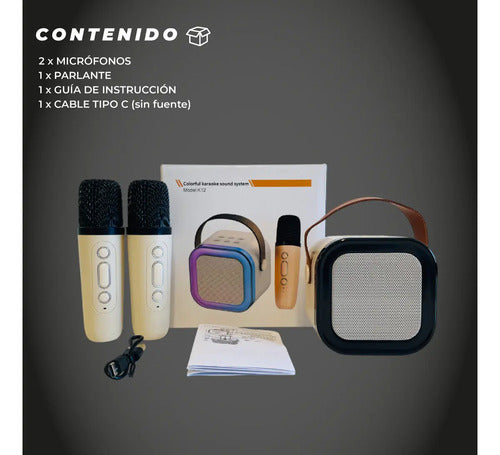 Parlante Karaoke Mti Rgb K12 Portátil 10w Inalámbrico