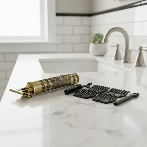 Afeitadora Inalámbrica Vintage T9 Máquina Cortar Pelo Dorado Usb Portátil Dorado Oscuro