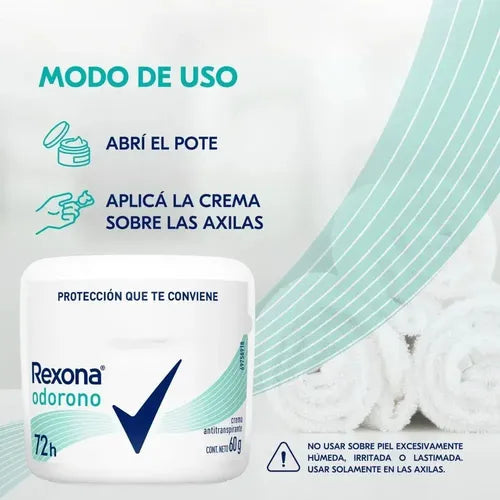 Rexona Antitranspirante En Crema Odorono 72hs Pote X 60g