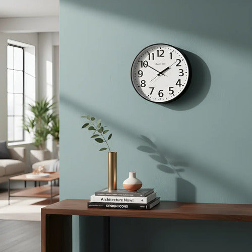 Reloj Grande De Pared Daction Negro Numeros Grandes D 30 Cm