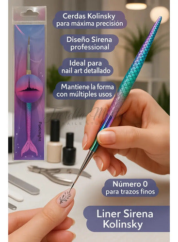 Pincel Liner Sirena Kolinsky Nail Art Paris Night N0 · 16581 · foto 03