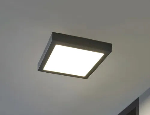 Panel Led 18w Aplicar Cuadrado Negro Calido Frio 1500 Lumens