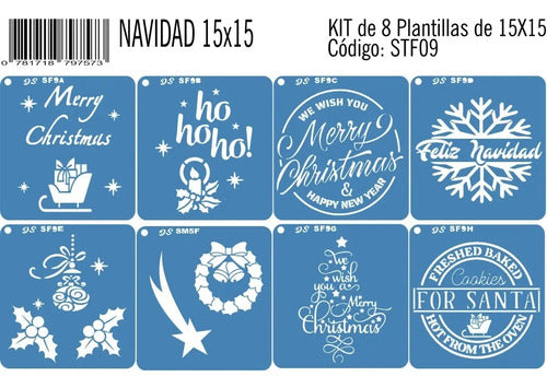 Stencil Navidad Matêzz 15x15 Blanco X8u Blanco