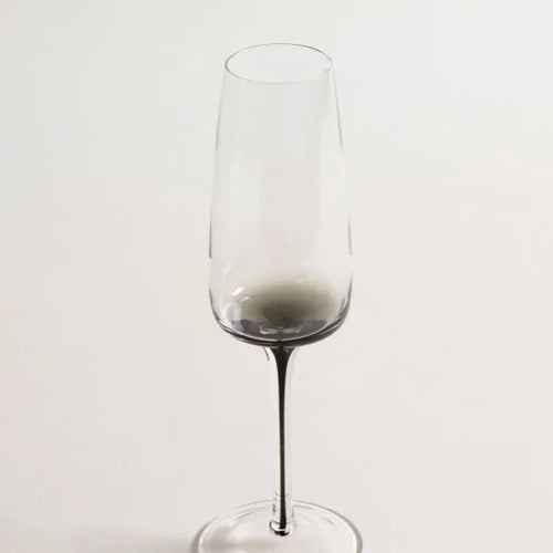 Set X6 Copas De Champagne Tallo Negro