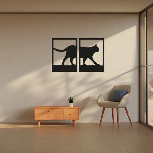Cuadro Decorativo Gato Calado Madera Mdf