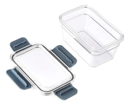 Contenedor Organizador Tapa Hermetica Acrilico Color Gris Gris