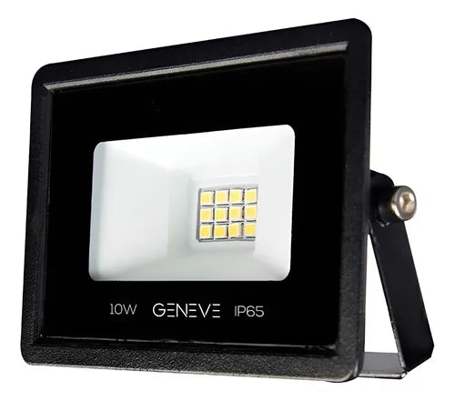 Reflector Led Geneve Ge-fl10n Negro 10w Negro Blanco Frío