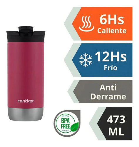 Vaso Térmico Contigo Huron 473ml Liso Dragon Fruit · 16820 · foto 03