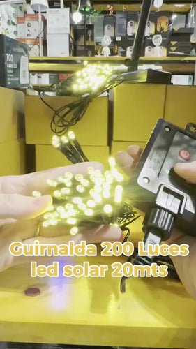 Luces Navidad Exterior Solares Guirnalda Led 200led 20mts