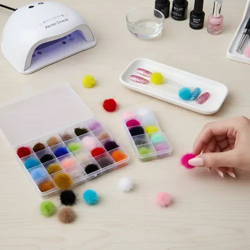 X 5 Pompones Imantado Deco Uñas